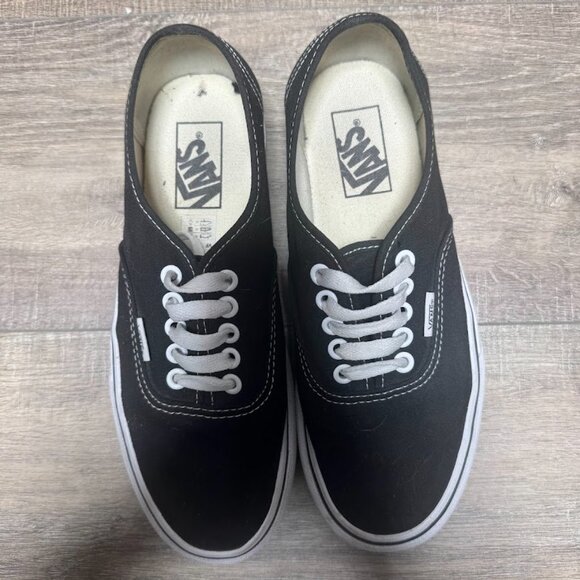 Vans Authentic Stackform Off The Wall Black Canvas Sneakers Women's Size 8 - Picture 2 of 7